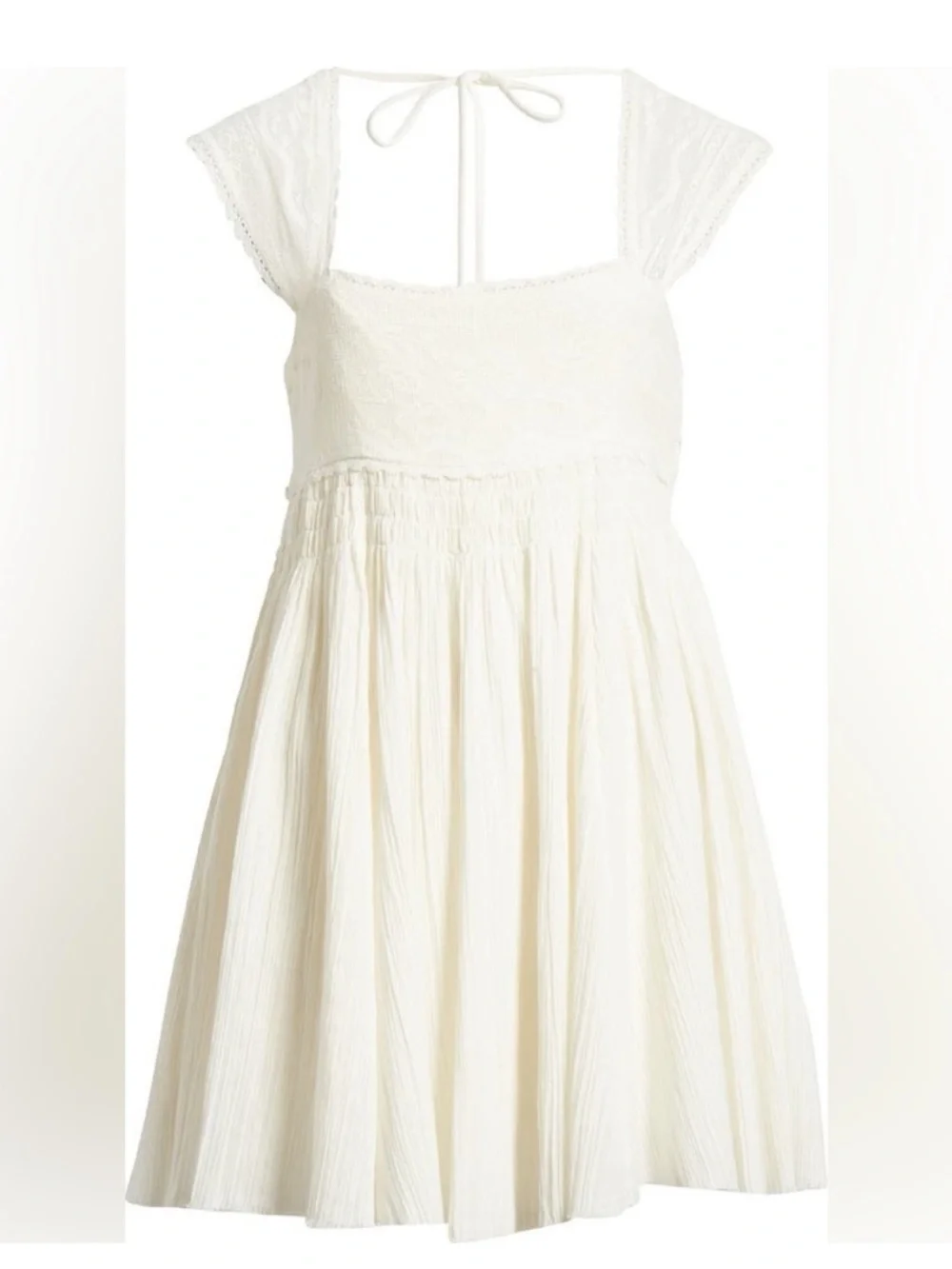 Free People | NWT Heartland Embroidered Bodice Mini Dress in Ivory XL
